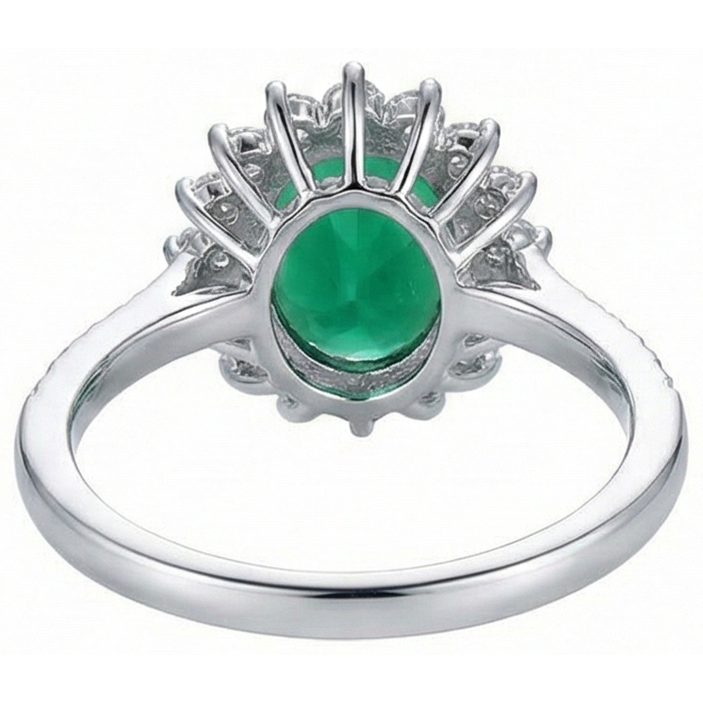 echter oval smaragd 5.75Karat ring auf Weiß