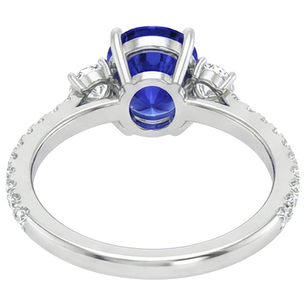 Ovaler Saphir-Aus der Erde Abgebauter Natürlicher Diamantring mit 10 Carat