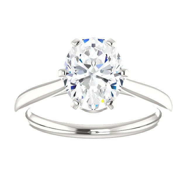 Ovaler Solitär-Verlobungsring Echt Diamant 5 Karat konischer Schaftschmuck