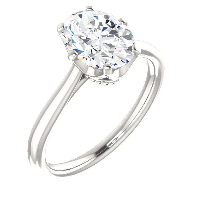 Ovaler Solitär-Verlobungsring Echt Diamant 5 Karat konischer Schaftschmuck