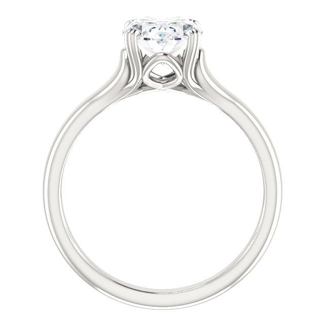Ovaler Solitär-Verlobungsring mit Echt Diamanten 3.50 Karat Weißgold