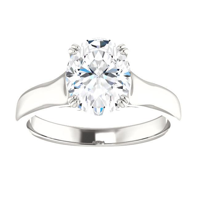 Ovaler Solitär-Verlobungsring mit Echt Diamanten 3.50 Karat Weißgold