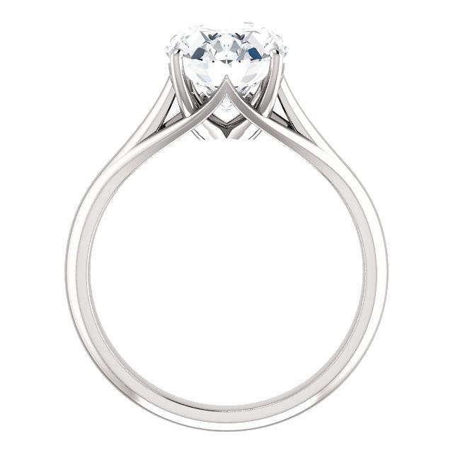 Ovaler Solitärring Echt Diamant 5 Karat Spalierfassung Weißgoldschmuck