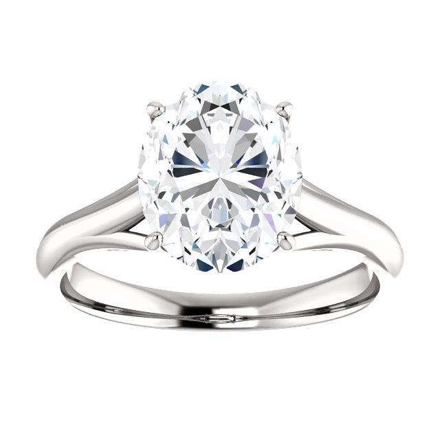 Ovaler Solitärring Echt Diamant 5 Karat Spalierfassung Weißgoldschmuck