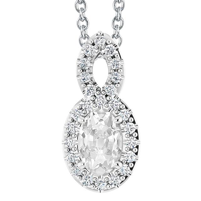 Ovaler alter Bergmann Echt Diamant Anhänger Gold Krappen Set Infinity Style 6 Karat