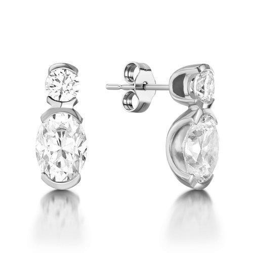 Ovaler und runder Aus der Erde Abgebauter Natürlicher Diamant-Birnenring 2,50 ct. Halbe Lünette Natur