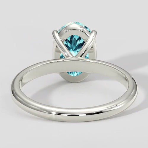 Ovaler Solitärring aus bläulichem Paraiba, 3 Karat