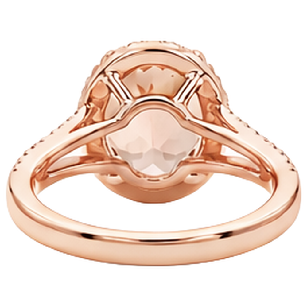 Ovalschliff 33,75 ct Morganit mit Aus der Erde Abgebauter Natürlicher Diamanten Ehering