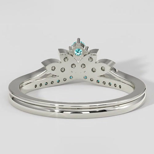 Paraiba-Turmalin & Diamant-Kronenring-Set