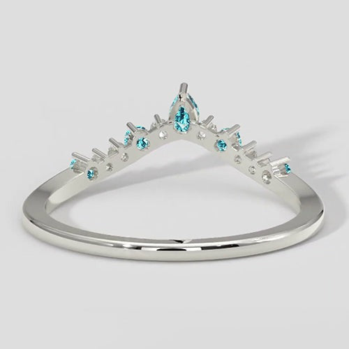 Paraiba-Turmalin & Diamant-Wishbone-Ring