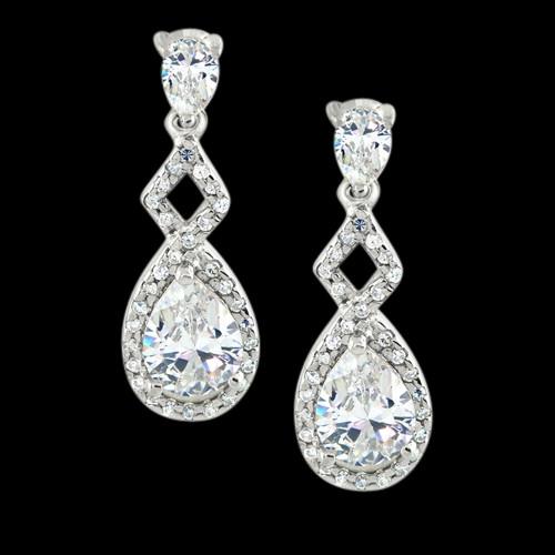 Pear Echt DiamantDangle Style 3,75 Karat Ohrring Weißgold Ohrring Neu
