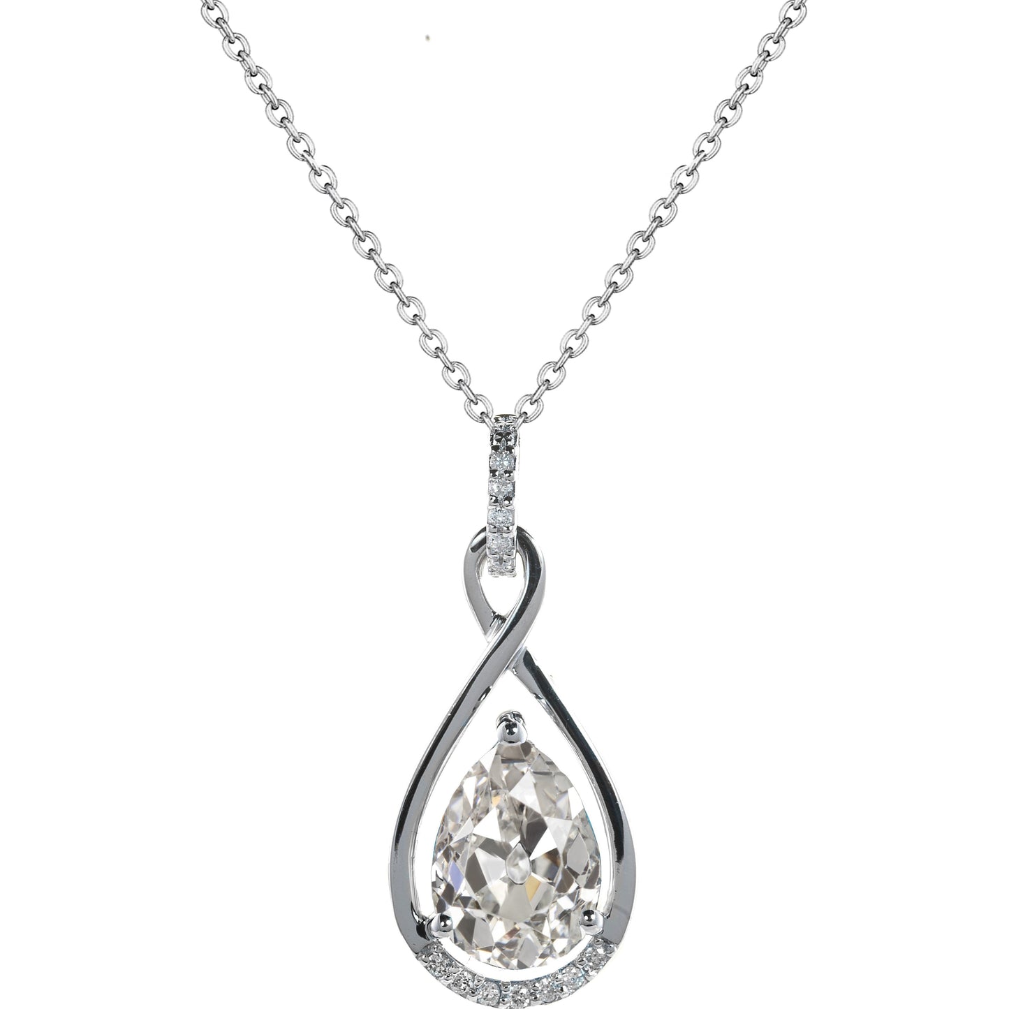 Anhänger-Halskette 14K Weißgold mit Brillant – Hauptansicht