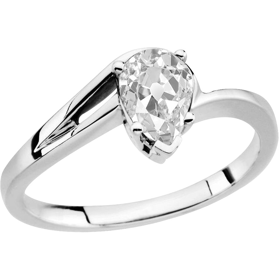 Solitär-Verlobungsring 14K Weißgold mit Brillant – Hauptansicht