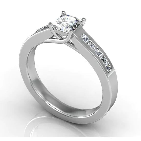 Princess Cut 1.75 ct Natürlich Diamanten Verlobungsring Weißgold 14K