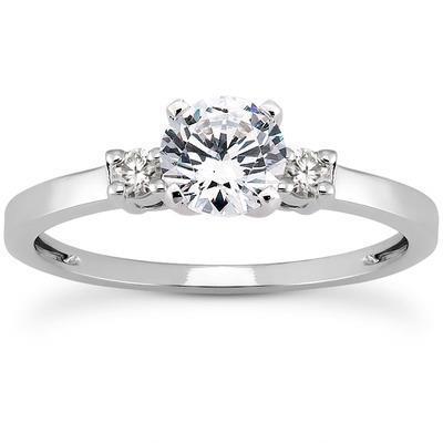 Prinzessin And Rundschnitt 2.80 Ct Echt Diamant Jubiläumsring mit Akzenten