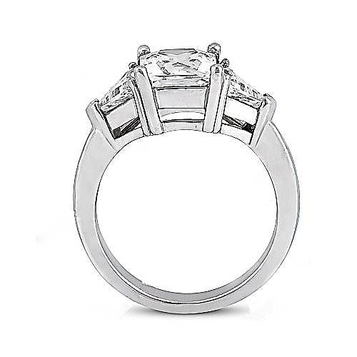 Prinzessin Echt Aus der Erde Abgebauter Natürlicher DiamantThree Stone Ring mit Billionen 2,21 ct. Schmuck