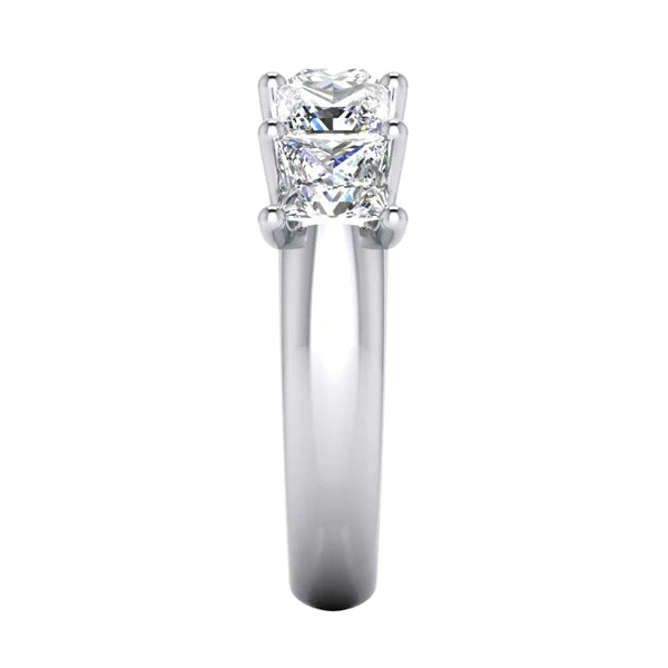 Prinzessin Echt Diamantring 5 Stein Goldenes halbes Ewigkeitsband U Krappen 3 Karat
