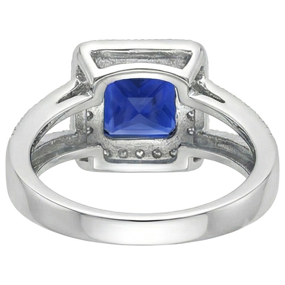 Prinzessin Rundschnitt Sri Lanka Saphir Aus der Erde Abgebauter Natürlicher Diamant Ring 3.56 Karat WG 14K