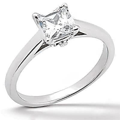 Prinzessinnenschliff 2.01 ct. Echt Aus der Erde Abgebauter Natürlicher Diamant-Solitärring Weißgold