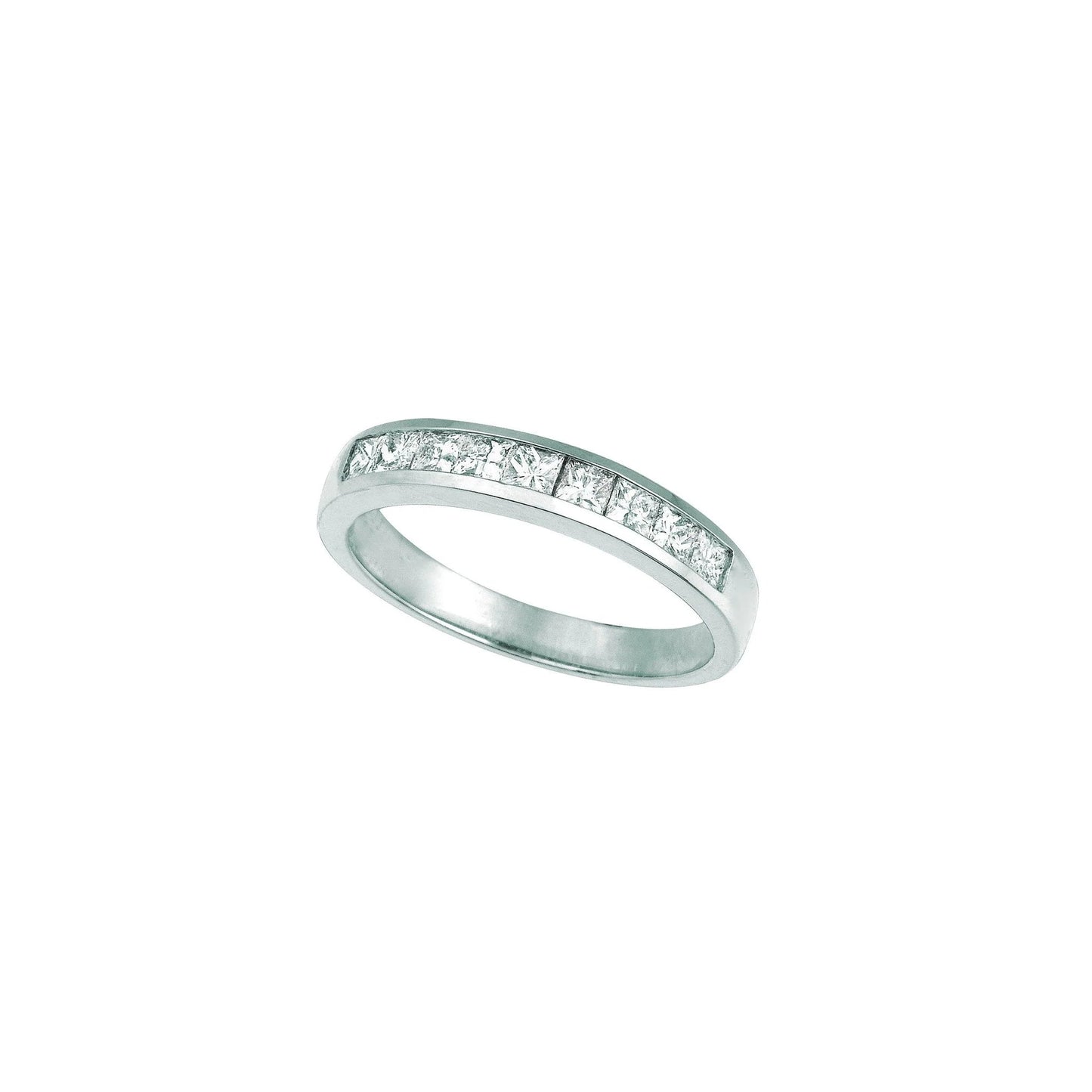 Prinzessinnenschnitt Echt Diamant Eternity Band 2,25 Karat 14K Weißgold