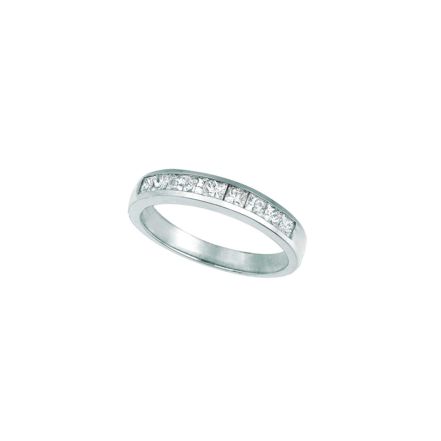 Prinzessinnenschnitt Echt Diamant Eternity Band 2,25 Karat 14K Weißgold