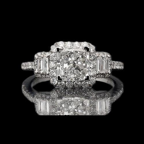 Radiant Cut Verlobungsring 3 Karat Aus der Erde Abgebauter Natürlicher Diamanten Fancy Ring Weißgold 14K