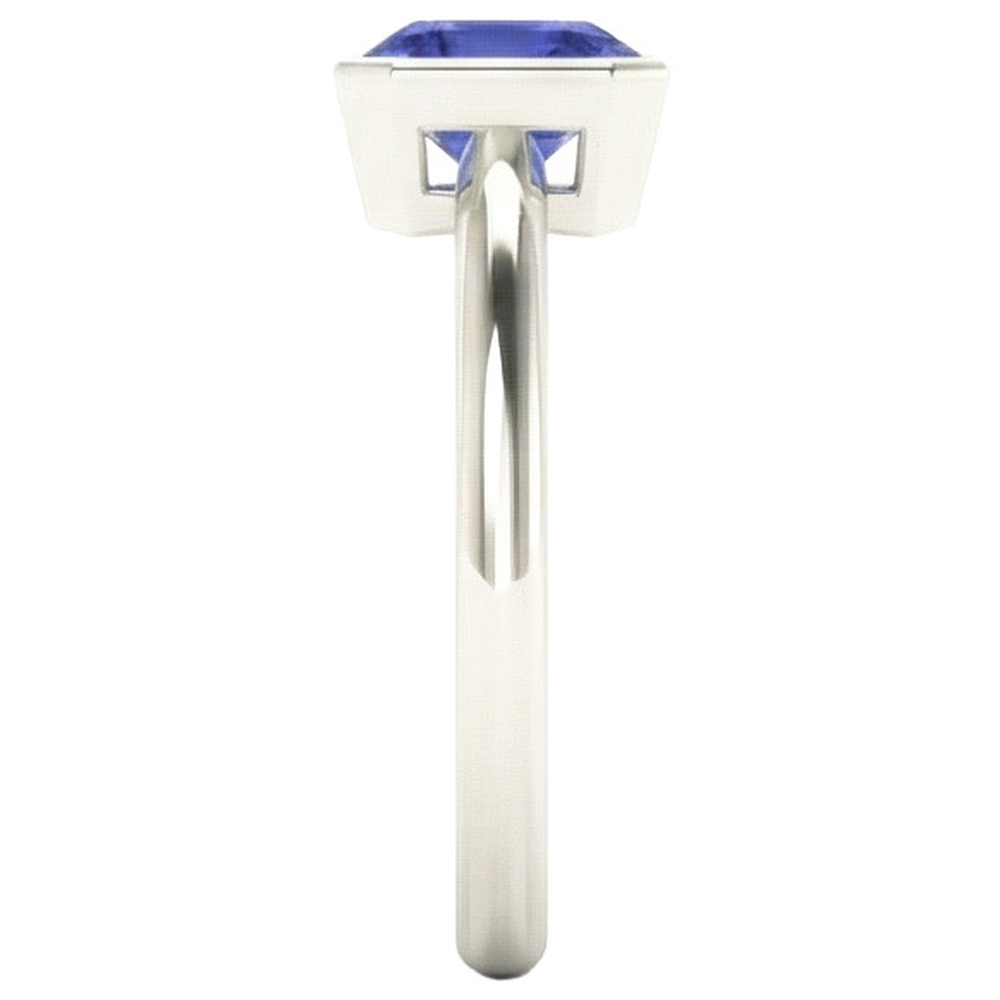 Radiant Solitaire Damen Ring Lünette Set Ceylon Saphir 2 Karat