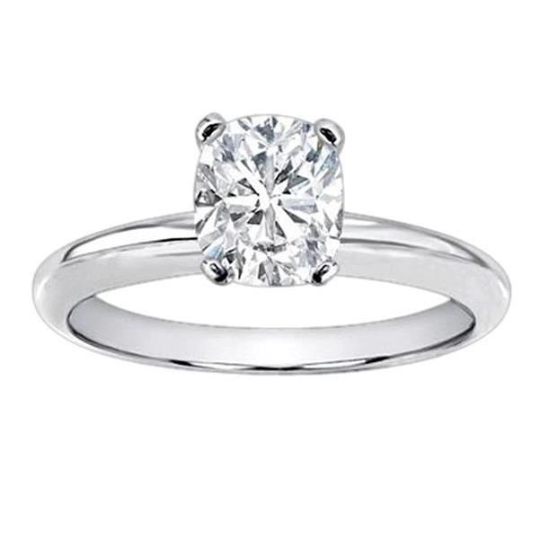 Riesige 3 ct. Kissen Echt Diamant Solitärring Weißgold