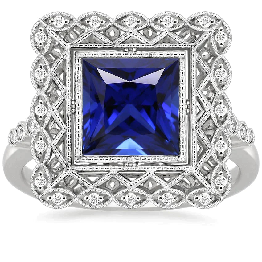 Riesiger Saphir-Ring im Antik-Stil