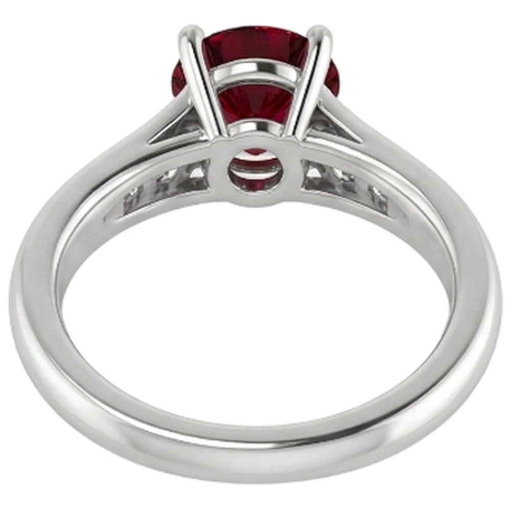 Ring 1,10 Karat Burma Rubin Aus der Erde Abgebauter Natürlicher Diamant Akzent Weißgold 14K Schmuck