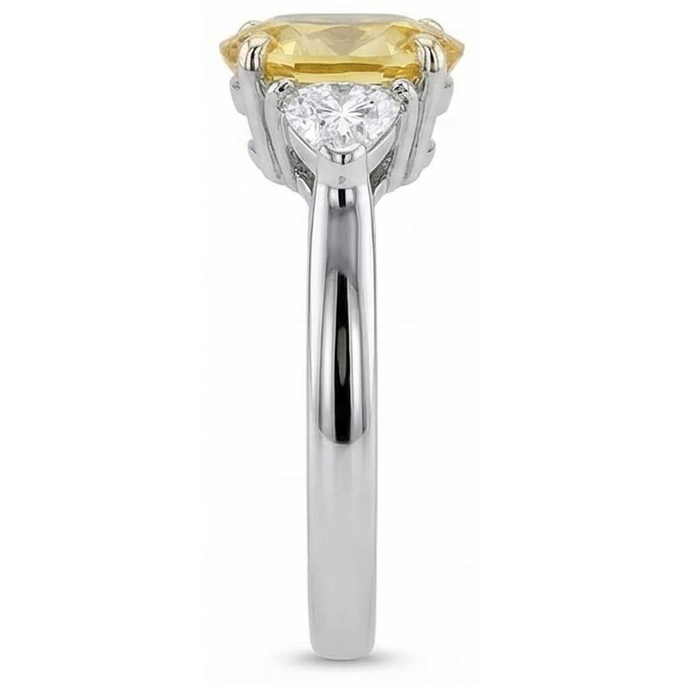 echter oval diamant 14Karat ring Profilansicht