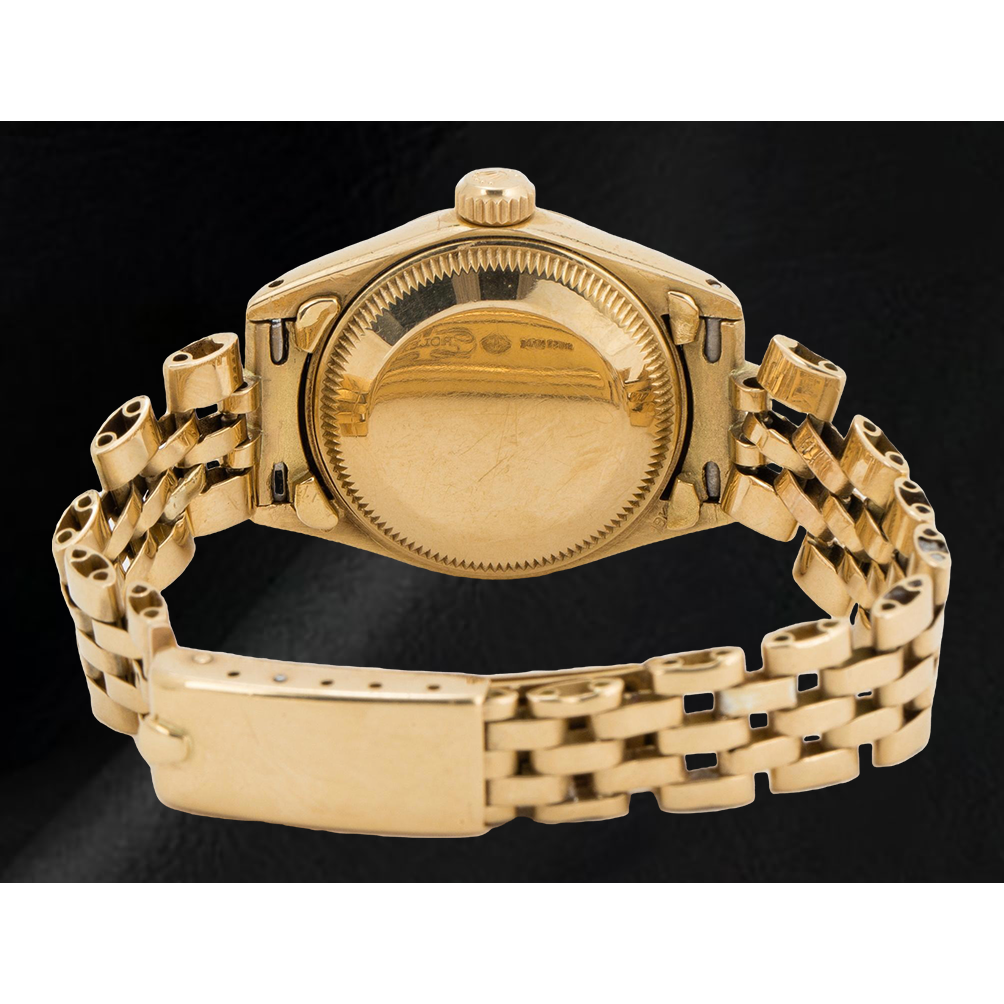 Rolex Datejust 26 mm Champagner Stabzifferblatt Gelbgold Damenuhr
