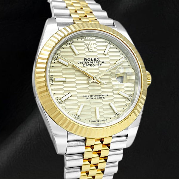 Rolex 126333 Datejust 41 mm zweifarbiges Zifferblatt mit Champagner Motiv