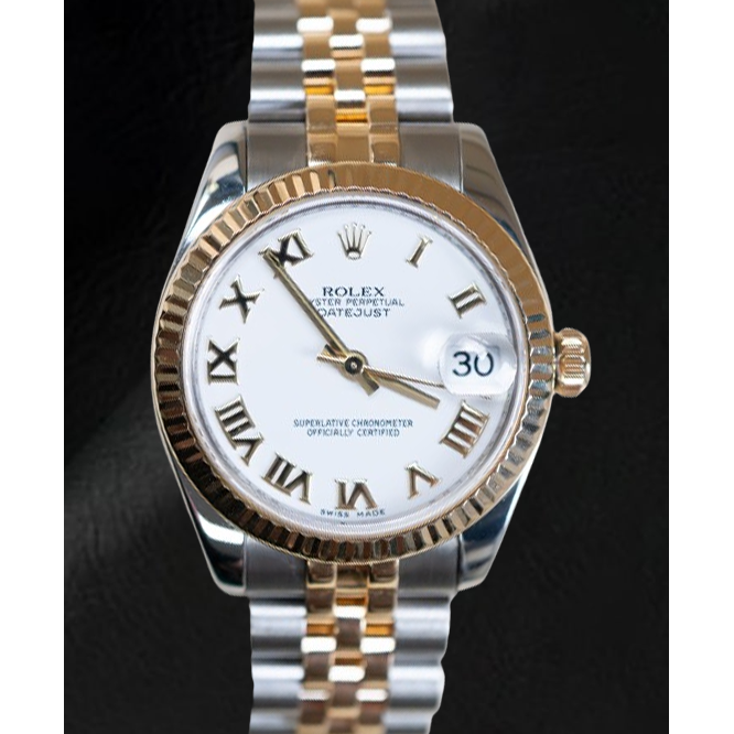 Rolex 178273 Datejust 31 mm weiBes romisches Zifferblatt zweifarbige Uhr