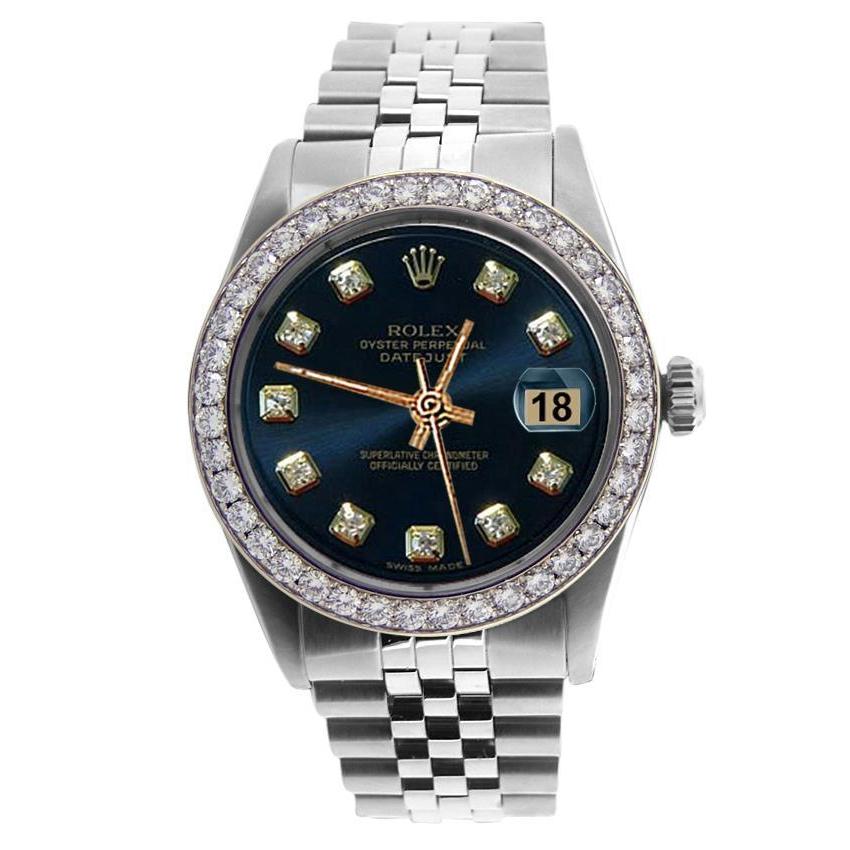 Rolex Blau Diamant Zifferblatt Herrenuhr Edelstahl Jubilee Armband Rolex SCHNELLES EINSTELLEN