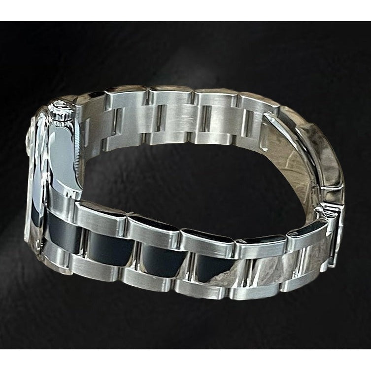 Lachsfarbene Stahluhr Rolex