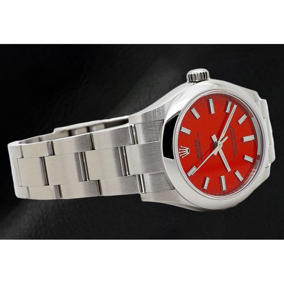 korallenrote Stahluhr Rolex