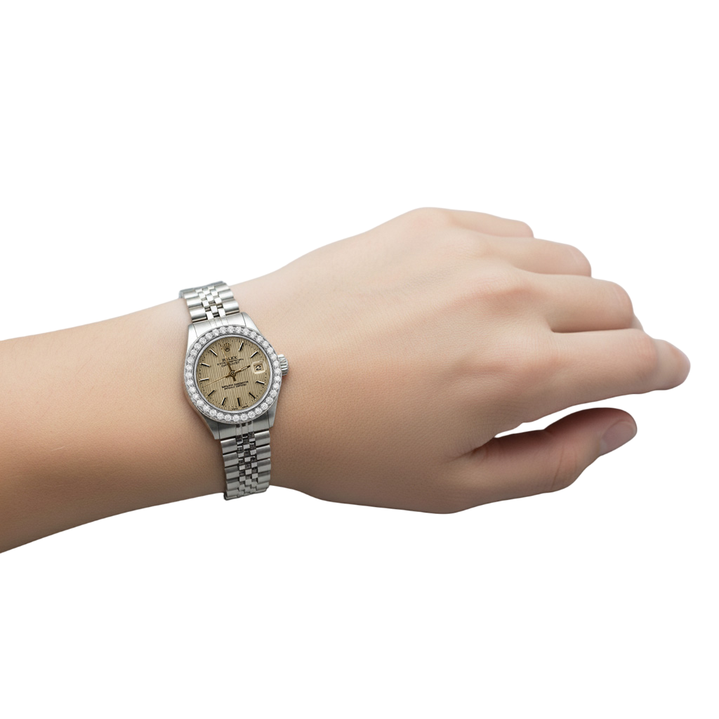 Rolex Damen Datejust Uhr Edelstahl Jubilee Tapestry Stick Zifferblatt Rolex P2