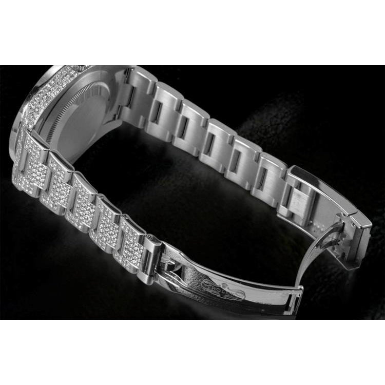 Diamant Herrenuhr Edelstahl Rolex