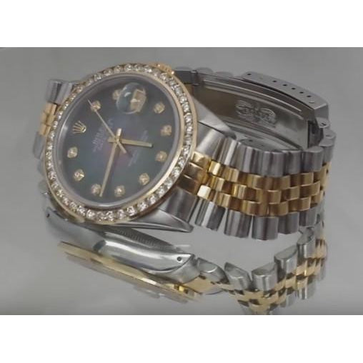 Rolex Datejust-Uhr, individuelle Diamantlünette, 3,5 Karat-zweifarbig, SCHNELLES SET