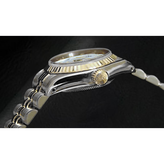 Rolex Datejust 26 mm Damenuhr mit Perlmutt-Stabzifferblatt und zweifarbigem Zifferblatt