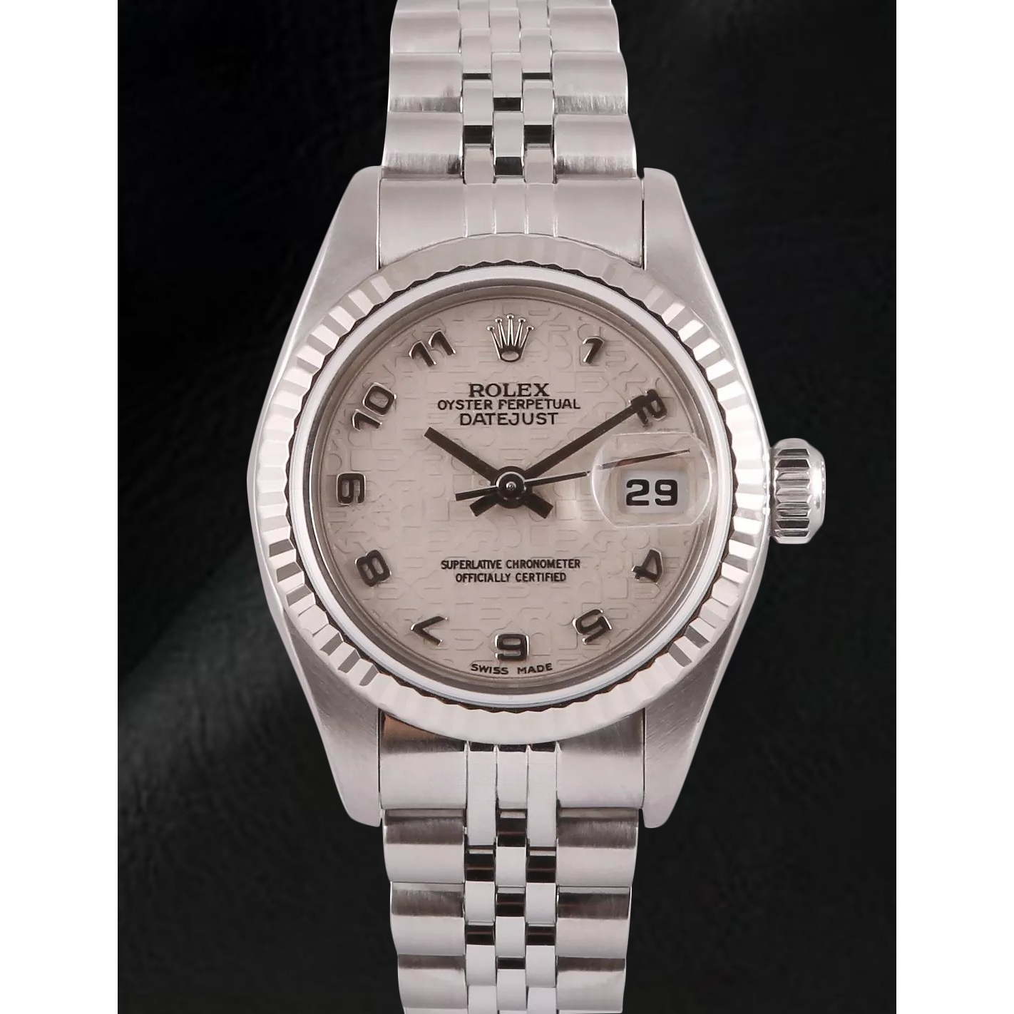 Rolex Datejust 26 mm weiße Jubilee-Uhr mit arabischem Zifferblatt aus Edelstahl