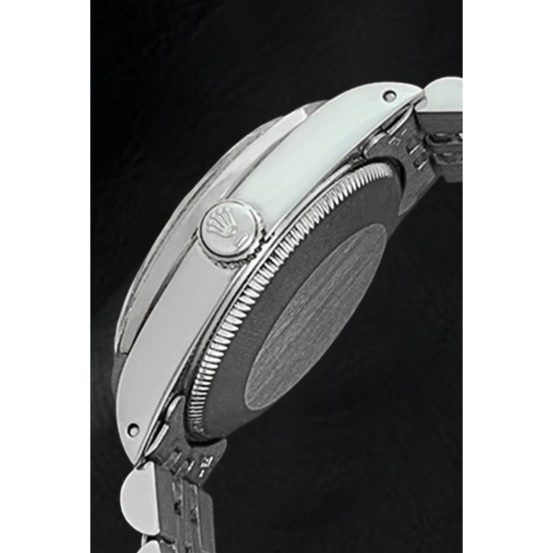 Rolex Datejust 31 mm Uhr aus Edelstahl mit weißem Perlmutt-Zifferblatt und Diamanten