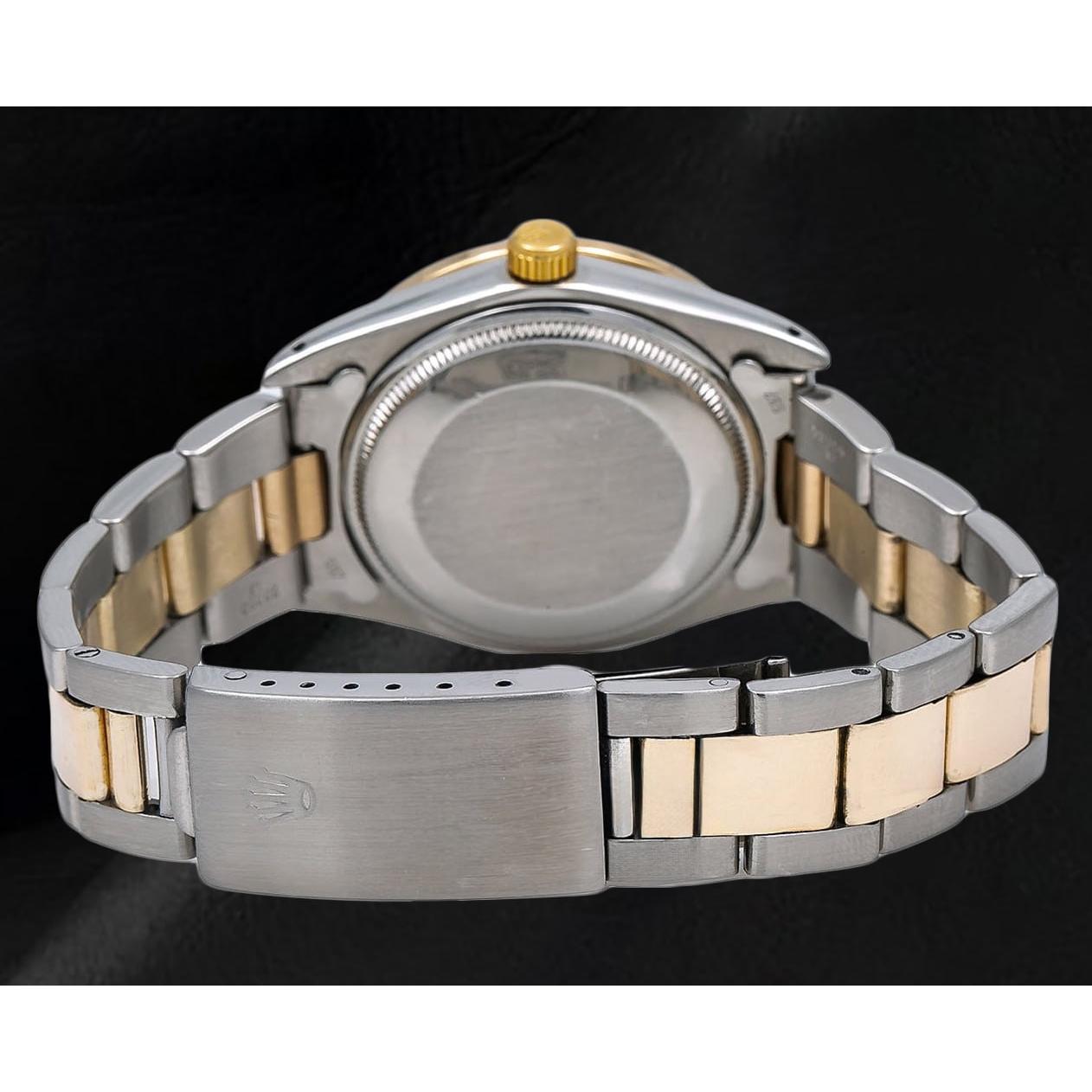 Rolex Datejust 31 mm, rosa Perlmutt-Zifferblatt mit Diamanten, zweifarbiges Oyster-Armband