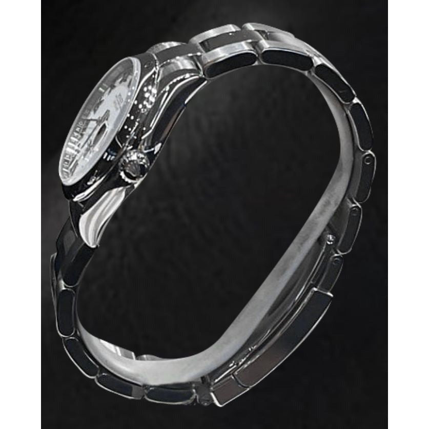 Damenuhr aus weißem Stahl von Rolex