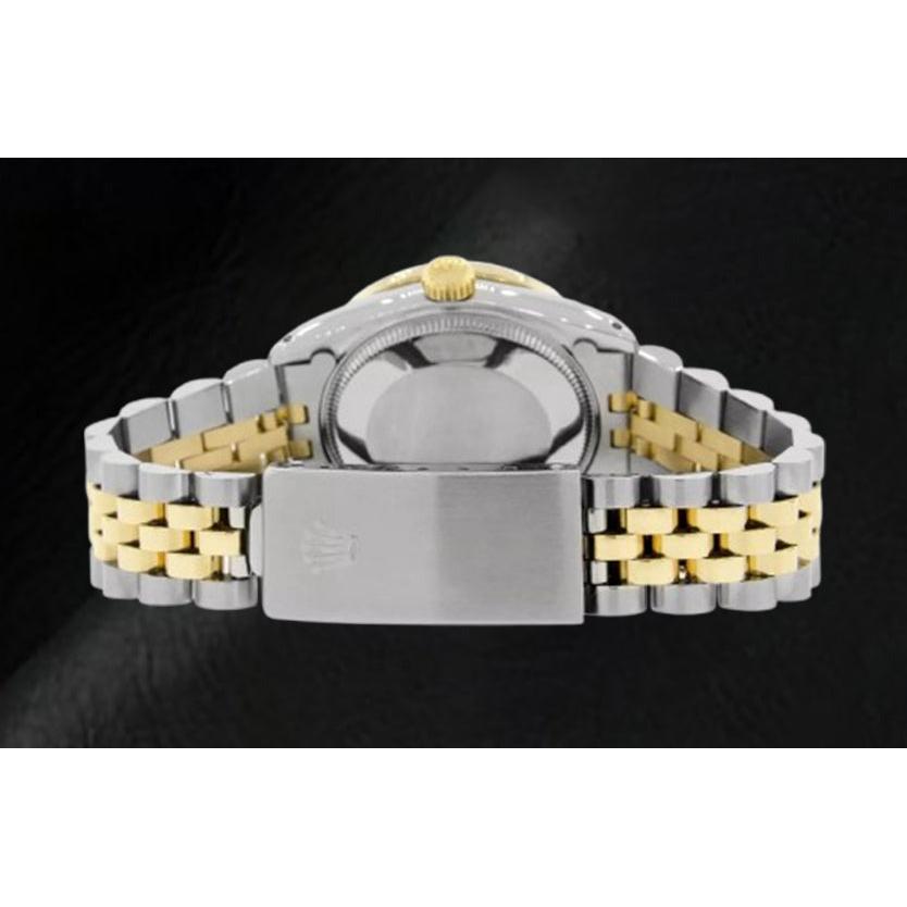 Rolex Datejust – 31 mm – zweifarbige Uhr mit rosa Perlmutt-Diamant-Zifferblatt