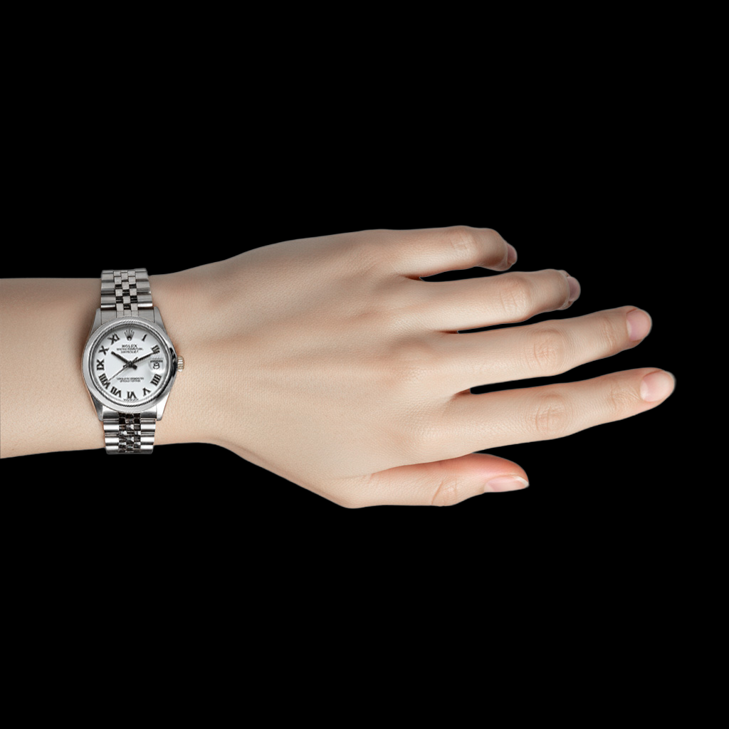 Rolex Datejust 31 weiße römische Jubilee-Stahl-Damenuhr P7