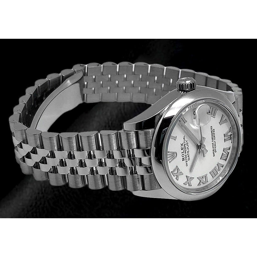 weiße römische Datejust Rolex