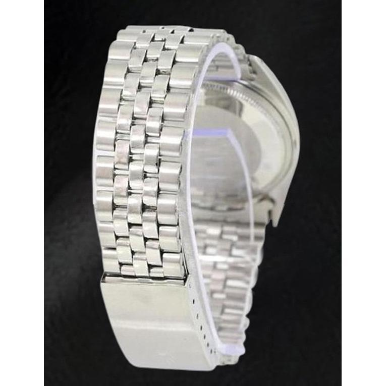 Rolex Datejust 36 mm Edelstahluhr mit rosa Perlmutt-Diamant-Zifferblatt