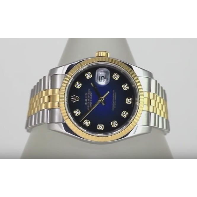 Rolex Diamant-Zifferblatt, geriffelte Lünette